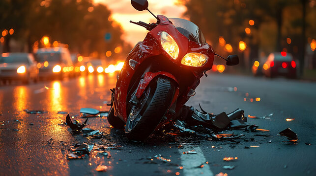 Motorcycle Crash Scene: Nighttime Accident Investigation
