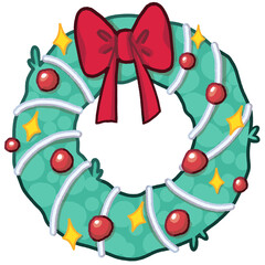 Fototapeta premium Decoration bell Merry Christmas cartoon elements.