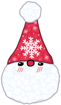 Decoration snowman Merry Christmas cartoon elements.