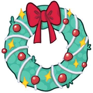 Decoration bell Merry Christmas cartoon elements.