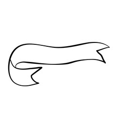 Obraz premium Vintage hand drawn ribbon banner