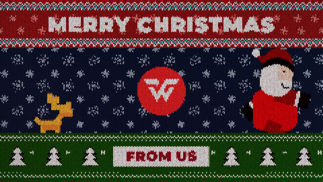 Santa Deer Christmas Knit Sweater Logo Reveal 105 1:1 16:9 9:16