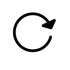 Doodle reload circle arrow illustration Icon that can be used for sticker, book, mandala, scrapbook, icon, decorative, etc. with aesthetic colorful black color