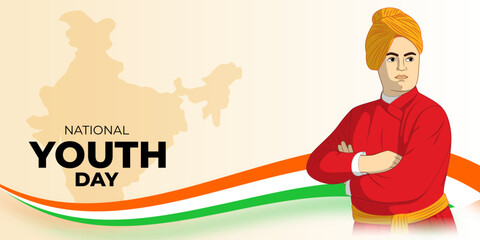 Vector illustration of National Youth Day social media template