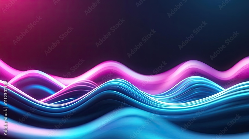 Poster abstract colorful wave background with vibrant blue and pink light effects.