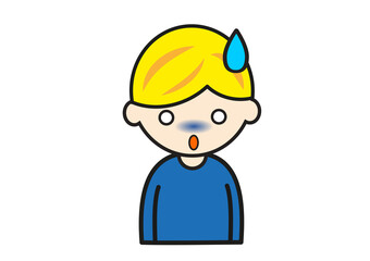 ショックを受ける金髪の男の子