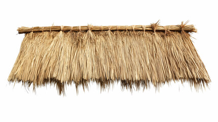 Traditional Thatching Straw Roof Isolated on a White Background with Clipping Path.-