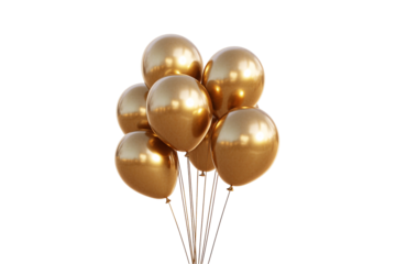 a bunch of gold balloons
