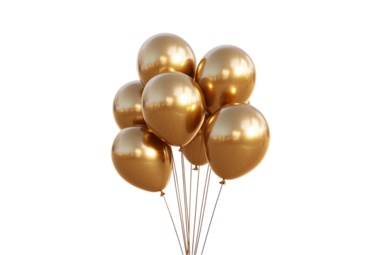 a bunch of gold balloons