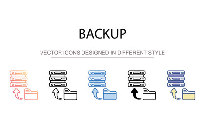 Backup icon design with white background stock illustration