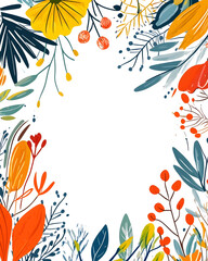 Creative 2D Doodle Floral Illustrations Text Space for Versatile Designs, Greeting Cards, Invitations