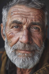 portrait of an elderly beautiful man Generative AI