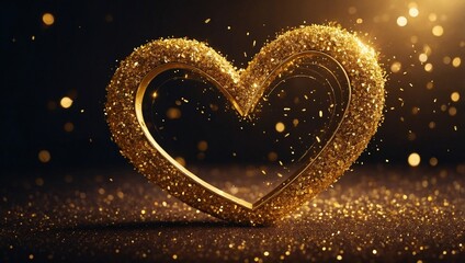 golden heart on the background