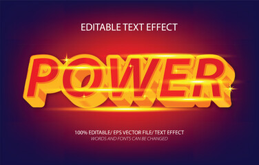 Power editable text effect, 3D editable text template.	