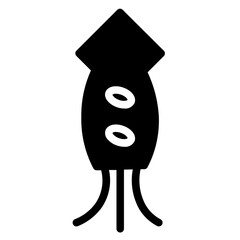 Grilled Marine Squid Glyph Icon