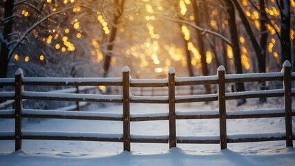 fence in the snow