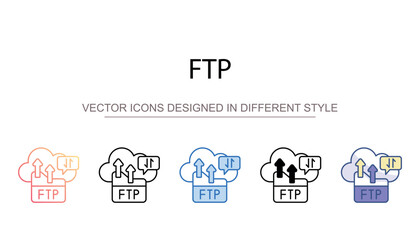 FTP icon design with white background stock illustration