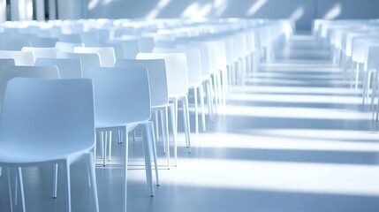 Fototapeta premium Empty stadium seats, a silent testament to the absence of fans, symbolizing the void left by the lack of human connection and shared experiences in the face of challenges.
