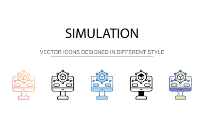 Simulation icon design with white background stock illustration