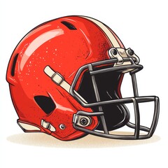 Fototapeta premium Red football helmet with facemask.