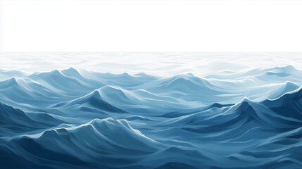 Fototapeta premium Tranquil ocean waves with blue and white textures under a clear sky