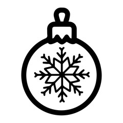 Holiday ornament vector illustration in black and white, isolated against a clean white background. Perfect for festive design projects, decorations, or seasonal themes in minimalist styles