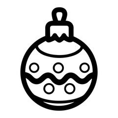 Holiday ornament vector illustration in black and white, isolated against a clean white background. Perfect for festive design projects, decorations, or seasonal themes in minimalist styles