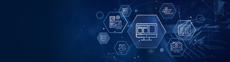 Website banner. Data, webdesign, workflow, ...	
