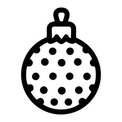 Holiday ornament vector illustration in black and white, isolated against a clean white background. Perfect for festive design projects, decorations, or seasonal themes in minimalist styles