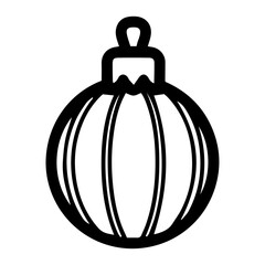 Holiday ornament vector illustration in black and white, isolated against a clean white background. Perfect for festive design projects, decorations, or seasonal themes in minimalist styles