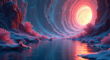 landscape with fire