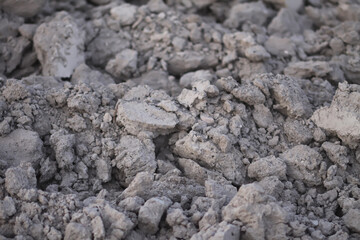 Close-up of soil on rural field before sowing.