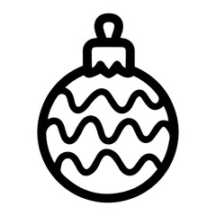 Holiday ornament vector illustration in black and white, isolated against a clean white background. Perfect for festive design projects, decorations, or seasonal themes in minimalist styles