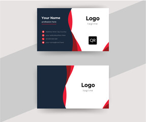 Creative visit cards with red colors variation. Vector illustration design.