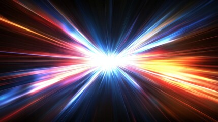 Optical speed lines on dark background symbolizing high internet speed and data transfer, flow of light information concept