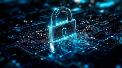 Endpoint Security Concept in Cybersecurity: Blue Micro Scheme Symbolizing Complex Digital Network Connections