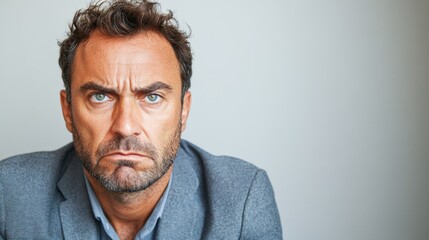 Obraz premium A Man With A Displeased Expression On His Face