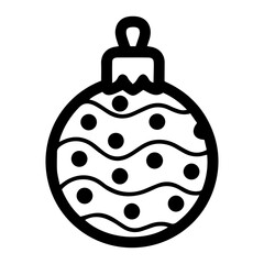 Holiday ornament vector illustration in black and white, isolated against a clean white background. Perfect for festive design projects, decorations, or seasonal themes in minimalist styles