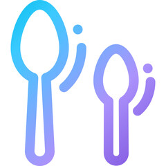 Packaging icons representing various spoon designs suitable for food-related use and decoration