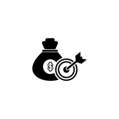Money Target icon. Successful business development icon, Target goal icon. Success icon.
