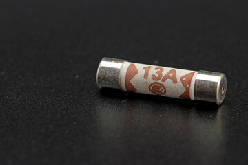 Fuses to protect the equipment. Soft focus. Close-up.