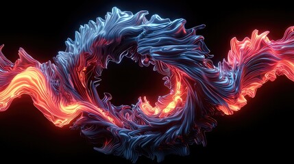 Obraz premium Dynamic abstract waves digital art motion graphics creative environment close-up fluid design for modern aesthetics