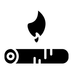 Camping Fire Flame Glyph Icon