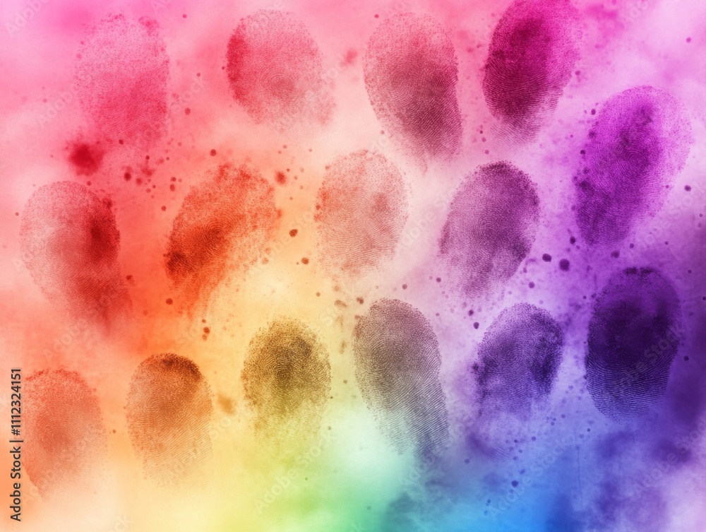 Poster This dynamic abstract composition features a vibrant array of fingerprints in rich colors, creating a captivating visual experience ideal for creative design needs