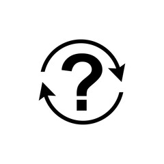 Repeat Question vector icon. Help Business icon. Ask for support and information sign. Confusion icon vector
