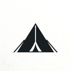 Fototapeta premium Simple black tent illustration on a white background.