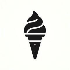 A simple black ice cream cone graphic.
