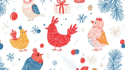 Fototapeta premium seamless pattern with birds