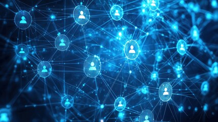 Fototapeta premium Connecting people through technology in a digital network environment virtual viewpoint concept