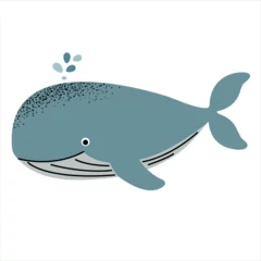 Gardinen Meerestiere Cute whale. Flat cartoon underwater character. Marine animals. Inhabitant of the ocean  © Hanna ArtLab